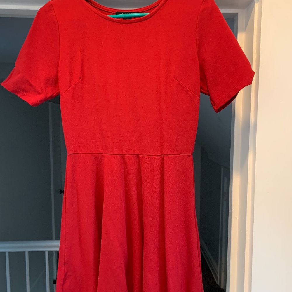Forever 21 Red A-line Skater Dress Size Medium